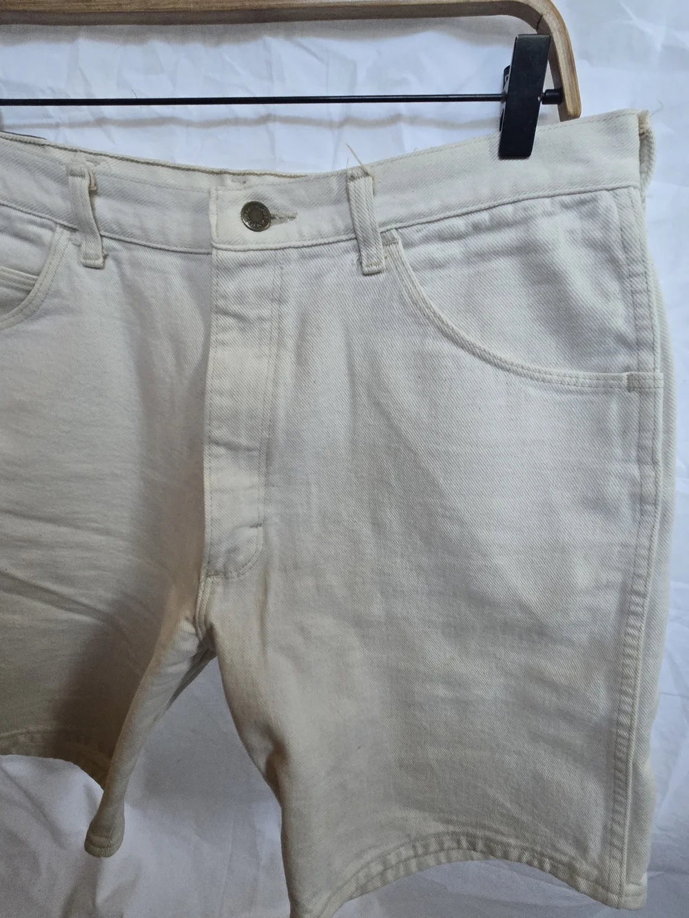 Vintage Wrangler Made In USA Tan Khaki Denim Shorts Mens 36 60601 NS Cotton 90s